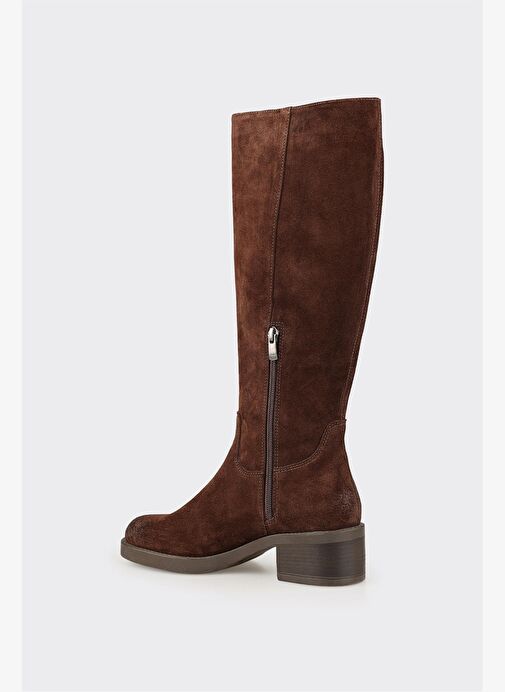 Kahve Deri Kadın Çizme - Görsel 4