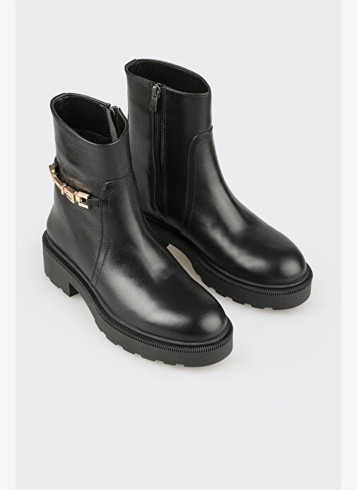 Elle Elle Siyah Deri Kadın Günlük Bot Boyner'de! Siyah - 3. görsel