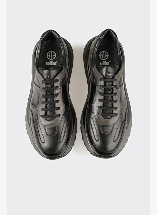 Siyah Deri Erkek Spor Ayakkabı - Görsel 5