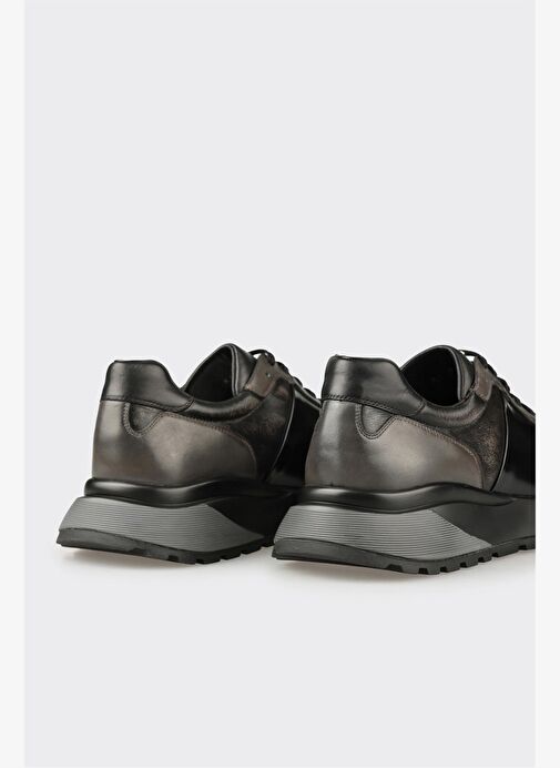 Siyah Deri Erkek Spor Ayakkabı - Görsel 6