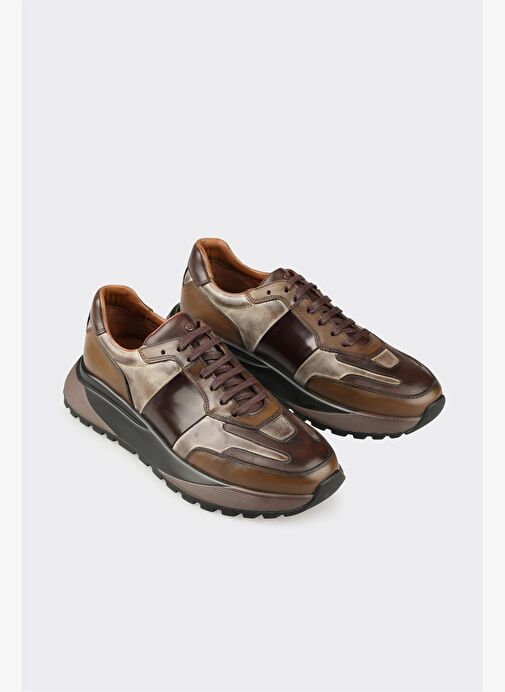 Kahve Deri Erkek Spor Ayakkabı - Görsel 3