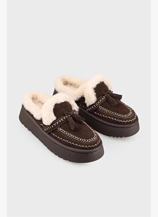 Kahve Deri Kadın Sabo - Görsel 3