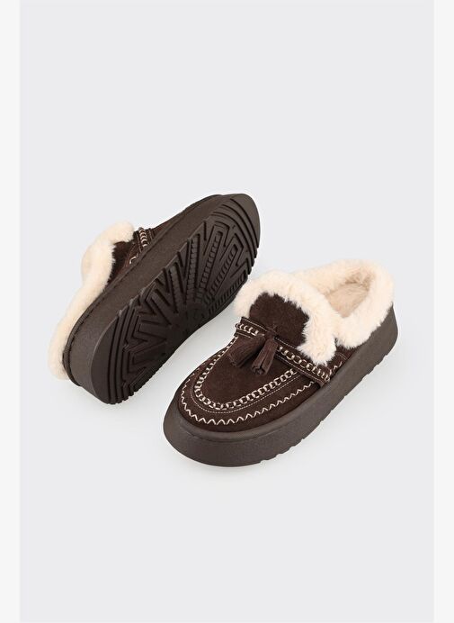 Kahve Deri Kadın Sabo - Görsel 4