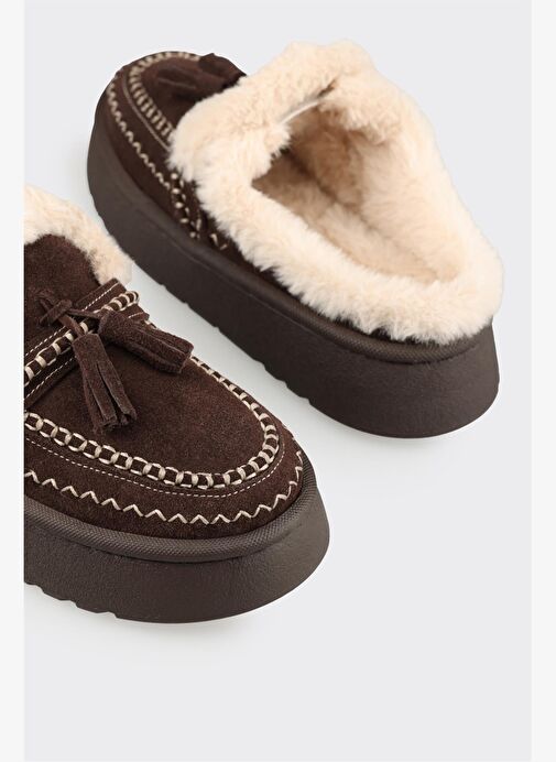 Kahve Deri Kadın Sabo - Görsel 6