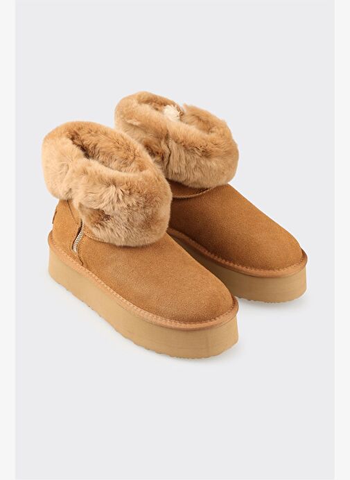 Camel Deri Kadın Günlük Bot - Görsel 3