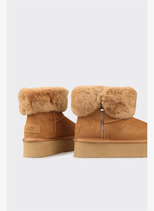 Camel Deri Kadın Günlük Bot - Görsel 5