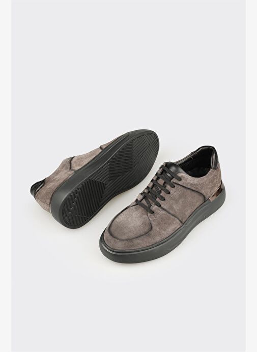 Antrasit Deri Erkek Günlük Ayakkabı - Görsel 4