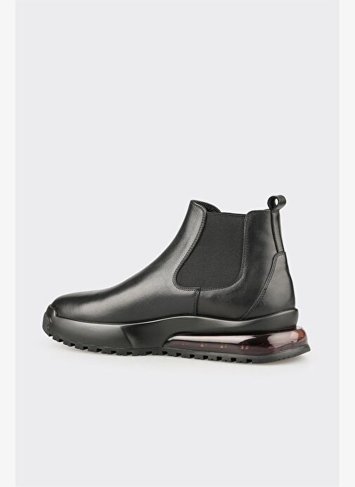 Siyah Deri Erkek Spor Bot - Görsel 4