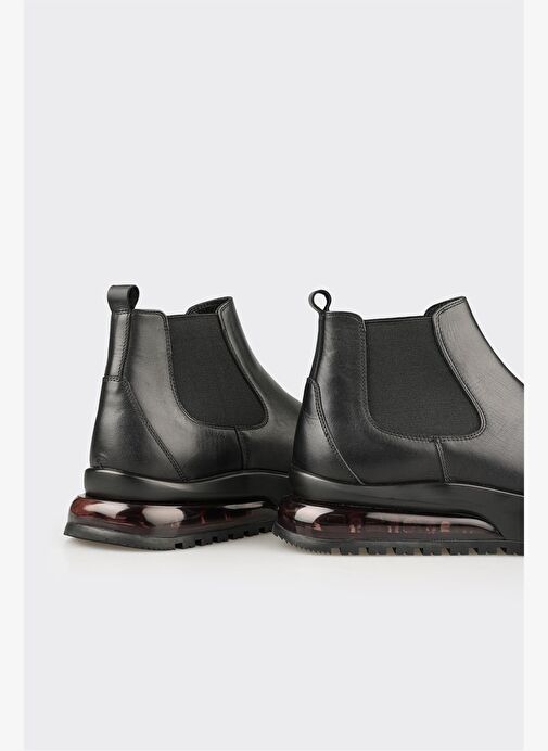 Siyah Deri Erkek Spor Bot - Görsel 5
