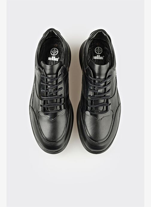 Siyah Deri Erkek Günlük Ayakkabı - Görsel 5