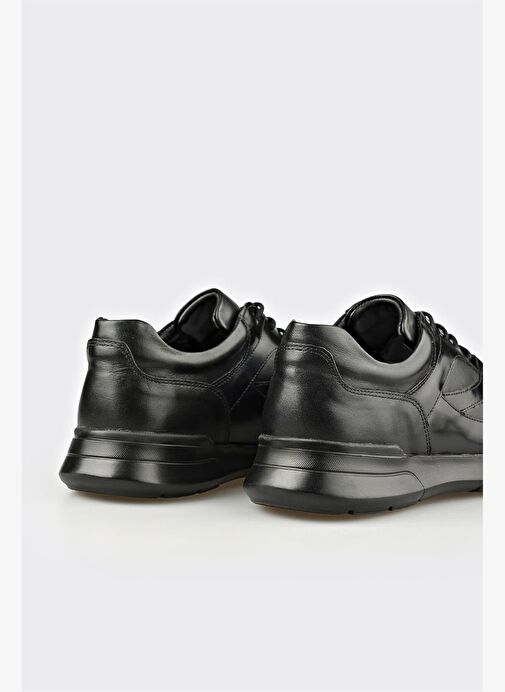 Siyah Deri Erkek Günlük Ayakkabı - Görsel 6