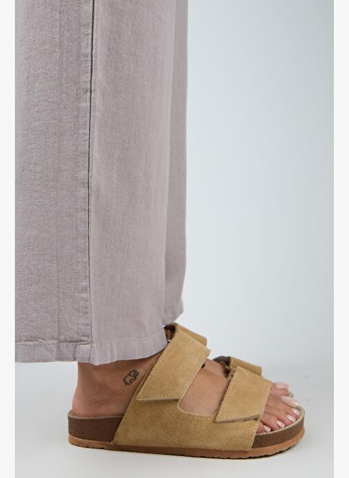 Manijero Bej Kadın Süet Terlik MNJ.009.05 - Görsel 3