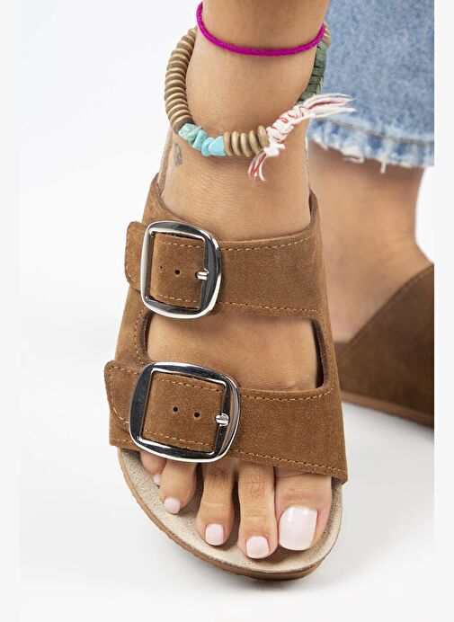 Manijero Taba Kadın Süet Terlik MNJ.010.13 - Görsel 5