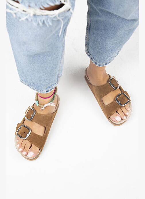 Manijero Taba Kadın Süet Terlik MNJ.010.13 - Görsel 8