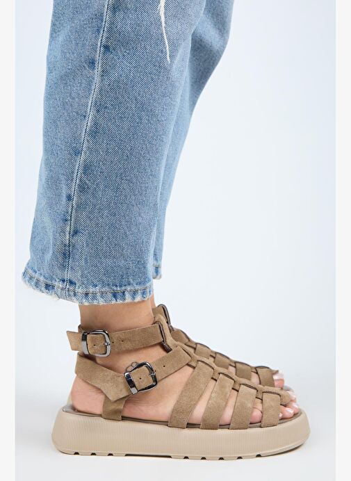 Manijero Vizon Kadın Süet Sandalet MNJ.036.01 - Görsel 3