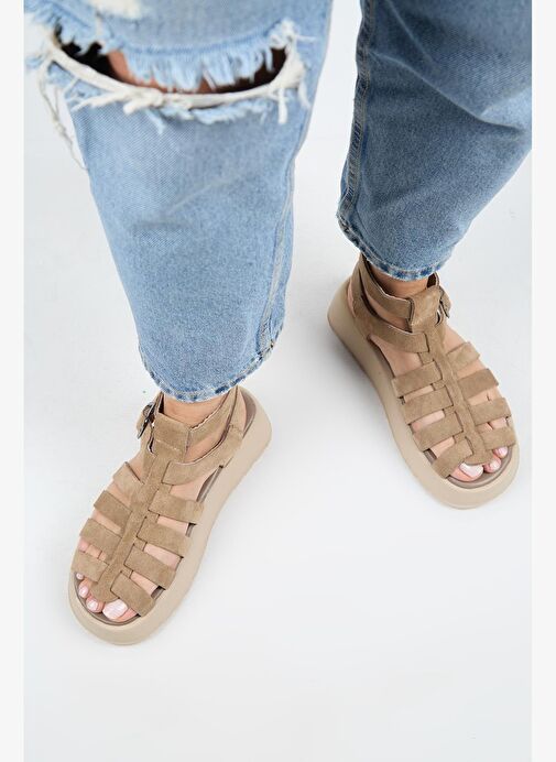 Manijero Vizon Kadın Süet Sandalet MNJ.036.01 - Görsel 8