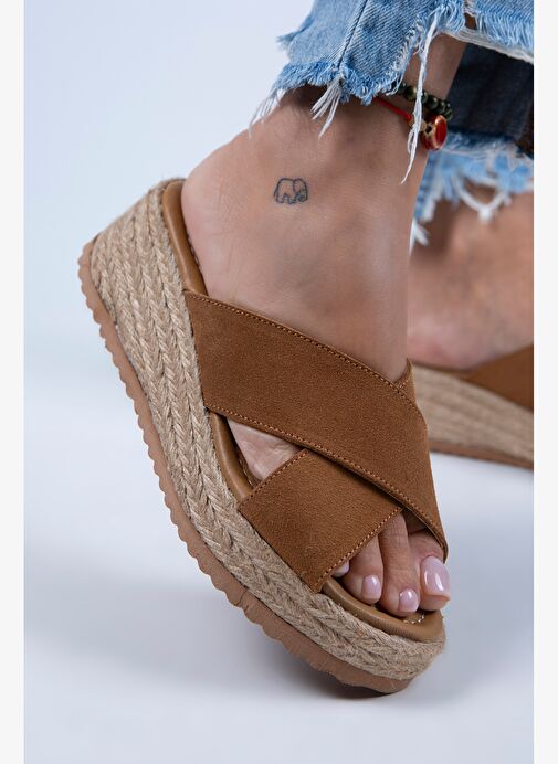 Manijero Taba Kadın Süet Terlik MNJ.079.03 - Görsel 2