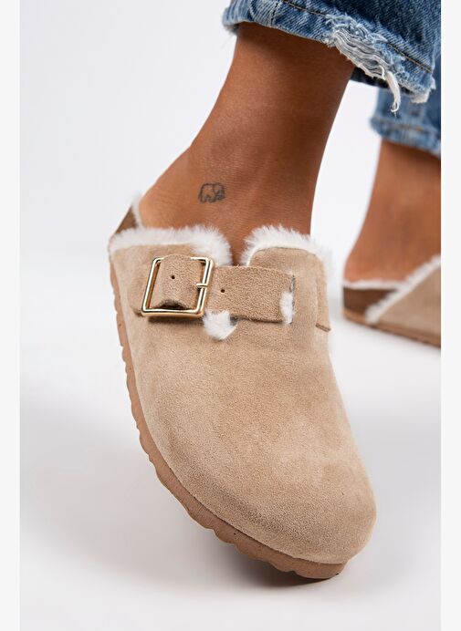 Manijero Kum Süet Kadın Süet - Kürklü Terlik MNJ.098.05 - Görsel 6