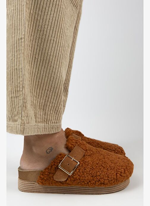 Manijero Taba Kadın Deri - Kürklü Terlik MNJ.105.09 - Görsel 2