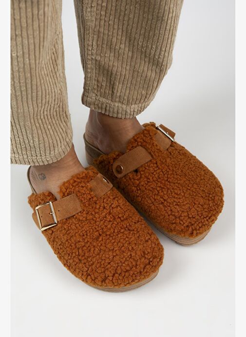 Manijero Taba Kadın Deri - Kürklü Terlik MNJ.105.09 - Görsel 3