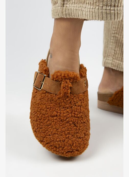 Manijero Taba Kadın Deri - Kürklü Terlik MNJ.105.09 - Görsel 6