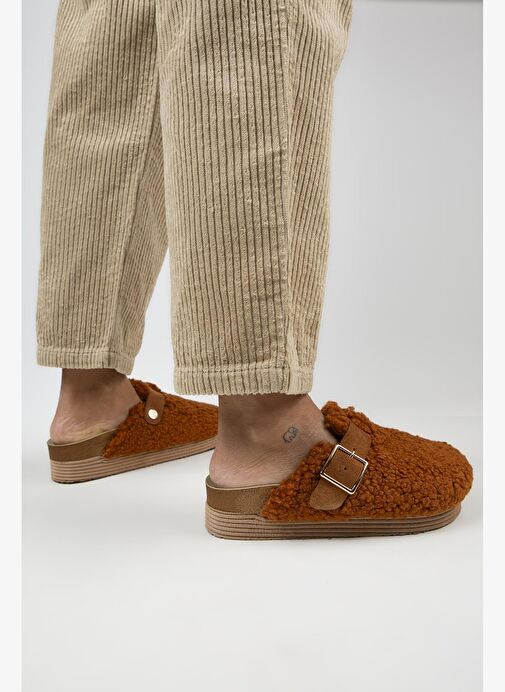 Manijero Taba Kadın Deri - Kürklü Terlik MNJ.105.09 - Görsel 7