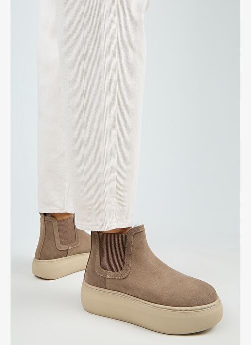 Manijero Ove Kadın Hakiki Deri Lastikli İçi Kürklü Vizon Bot - Görsel 7