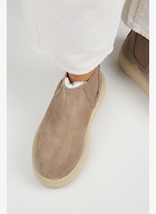 Manijero Ove Kadın Hakiki Deri Lastikli İçi Kürklü Vizon Bot - Görsel 9