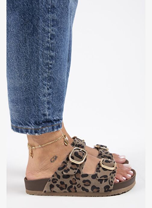 Manijero Vizon Kadın Deri Terlik MNJ.128.01 - Görsel 3