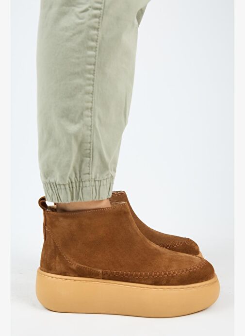 Manijero (Carolina) Kadın Hakiki Deri İçi Kürklü Mini Taba Bot - Görsel 2