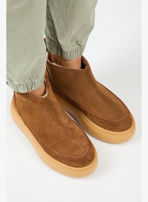 Manijero (Carolina) Kadın Hakiki Deri İçi Kürklü Mini Taba Bot - Görsel 3