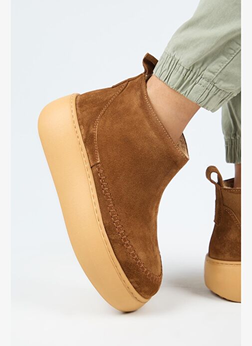 Manijero (Carolina) Kadın Hakiki Deri İçi Kürklü Mini Taba Bot - Görsel 6