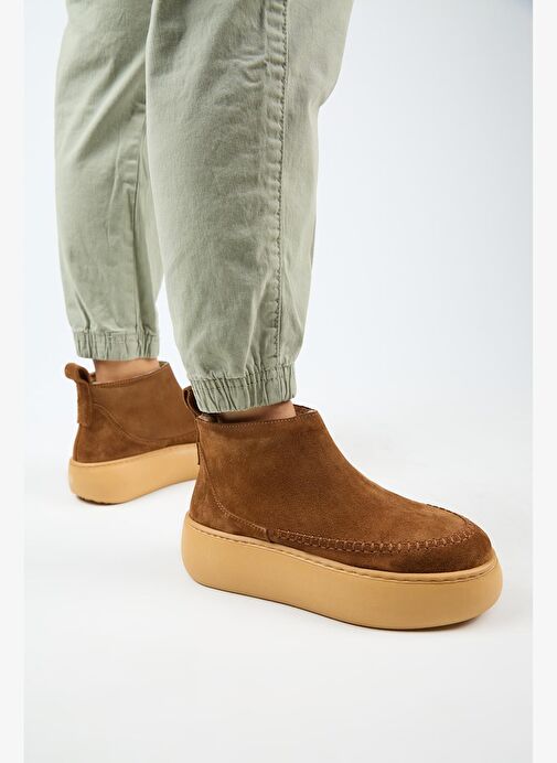 Manijero (Carolina) Kadın Hakiki Deri İçi Kürklü Mini Taba Bot - Görsel 7