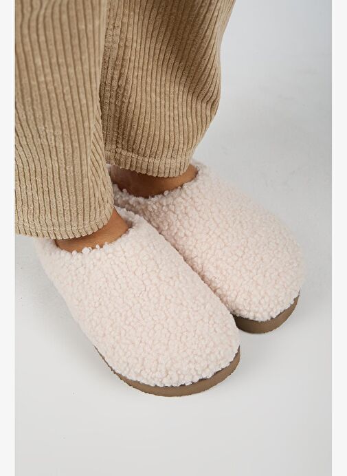 Manijero (Orlina) Kadın Tedy Sabo Platform Bej Terlik - Görsel 3