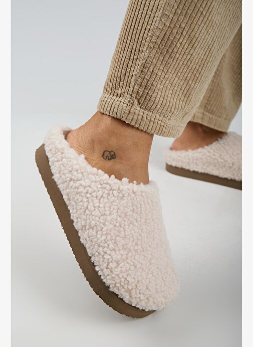 Manijero (Orlina) Kadın Tedy Sabo Platform Bej Terlik - Görsel 6