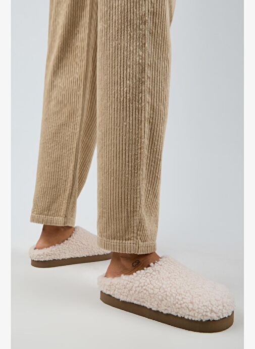 Manijero (Orlina) Kadın Tedy Sabo Platform Bej Terlik - Görsel 7