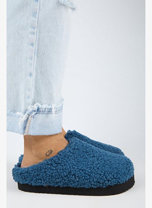 Manijero (Orlina) Kadın Tedy Sabo Platform Gece Mavisi Terlik - Görsel 2