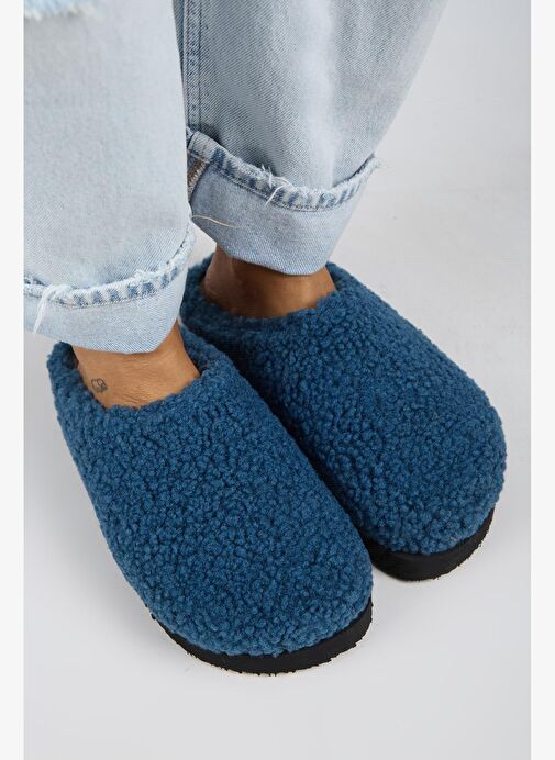 Manijero (Orlina) Kadın Tedy Sabo Platform Gece Mavisi Terlik - Görsel 3