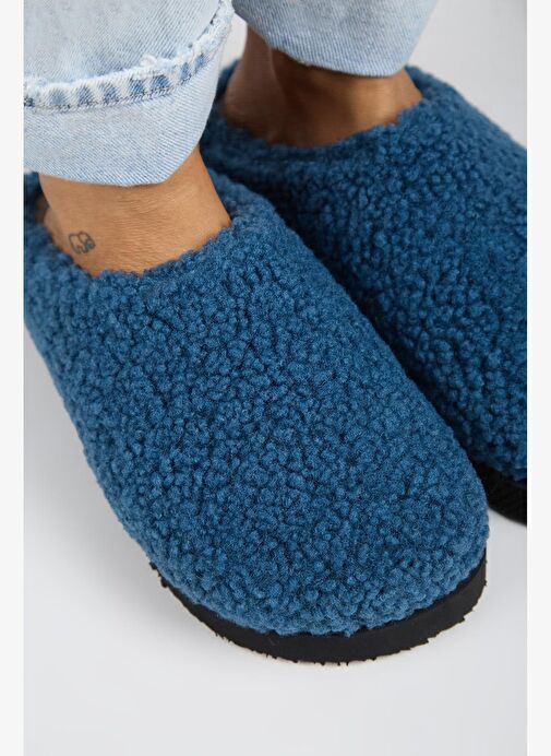 Manijero (Orlina) Kadın Tedy Sabo Platform Gece Mavisi Terlik - Görsel 4