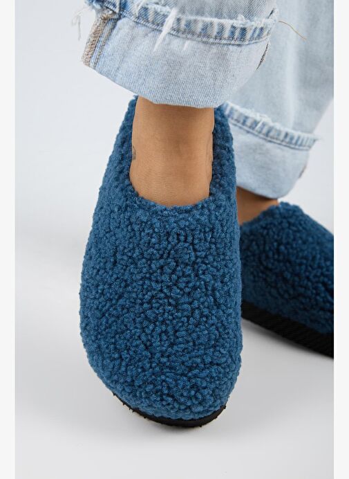 Manijero (Orlina) Kadın Tedy Sabo Platform Gece Mavisi Terlik - Görsel 6