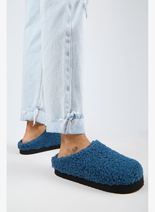 Manijero (Orlina) Kadın Tedy Sabo Platform Gece Mavisi Terlik - Görsel 7