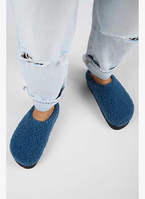 Manijero (Orlina) Kadın Tedy Sabo Platform Gece Mavisi Terlik - Görsel 8