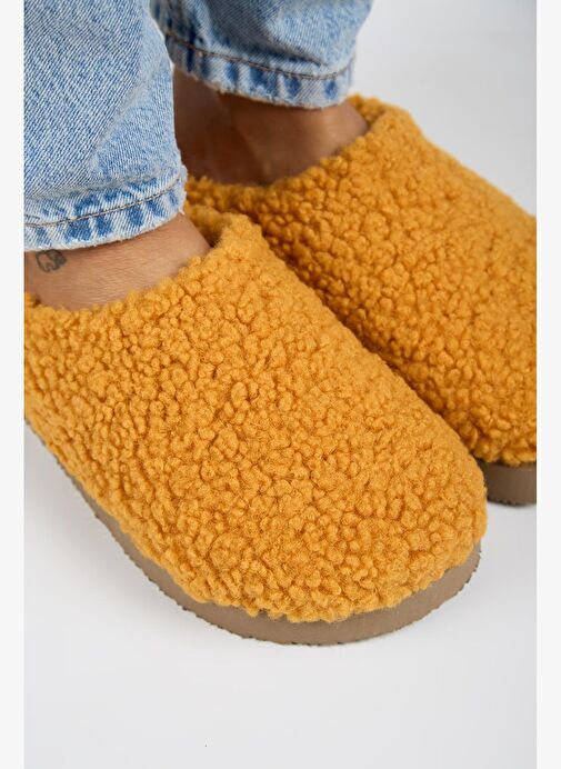 Manijero (Orlina) Kadın Tedy Sabo Platform Hardal Terlik - Görsel 4