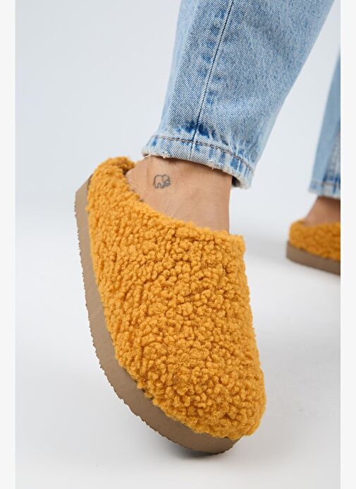 Manijero (Orlina) Kadın Tedy Sabo Platform Hardal Terlik - Görsel 5