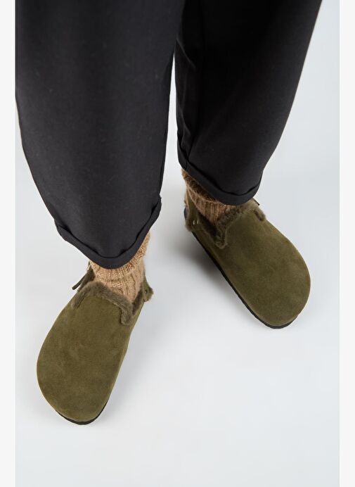 Manijero Haki Kadın Deri Sandalet MNJ.181.08 - Görsel 8