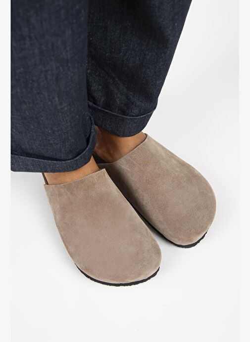 Manijero Ruzqahi Kadın Deri Hakiki Deri Düz Sabo Vizon Terlik - Görsel 3