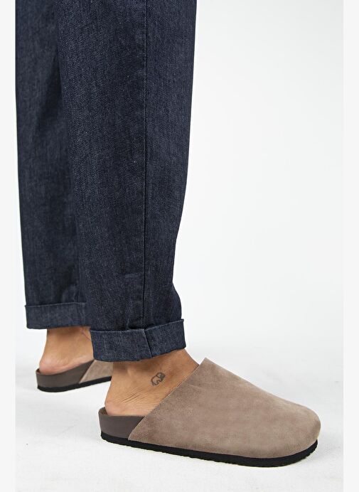 Manijero Ruzqahi Kadın Deri Hakiki Deri Düz Sabo Vizon Terlik - Görsel 7