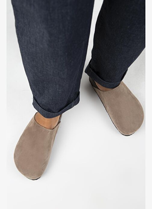 Manijero Ruzqahi Kadın Deri Hakiki Deri Düz Sabo Vizon Terlik - Görsel 8