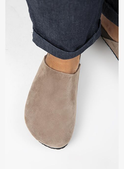 Manijero Ruzqahi Kadın Deri Hakiki Deri Düz Sabo Vizon Terlik - Görsel 9