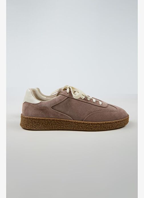 Krahe Palminteri 2 Erkek Hakiki Deri Bağcıklı Vizon -Ekru Sneakers - Görsel 3